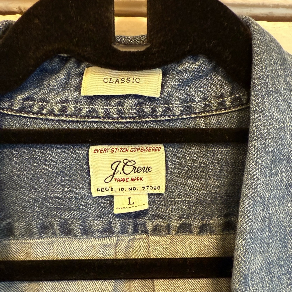 J. Crew Classic Blue Denim Shirt - Picture 2 of 2
